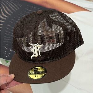(new+tag) New Era x Fear Of God — Brown hat mesh cap 59FIFTY fitted size 7.5